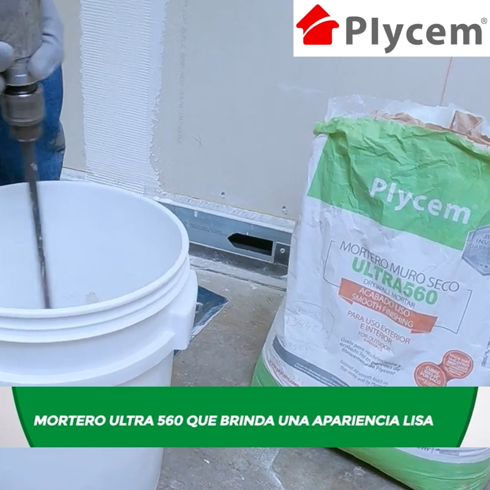 MORTERO PLYROCK ACABADO LISO ULTRA560 25KG 73785 PLYCEM