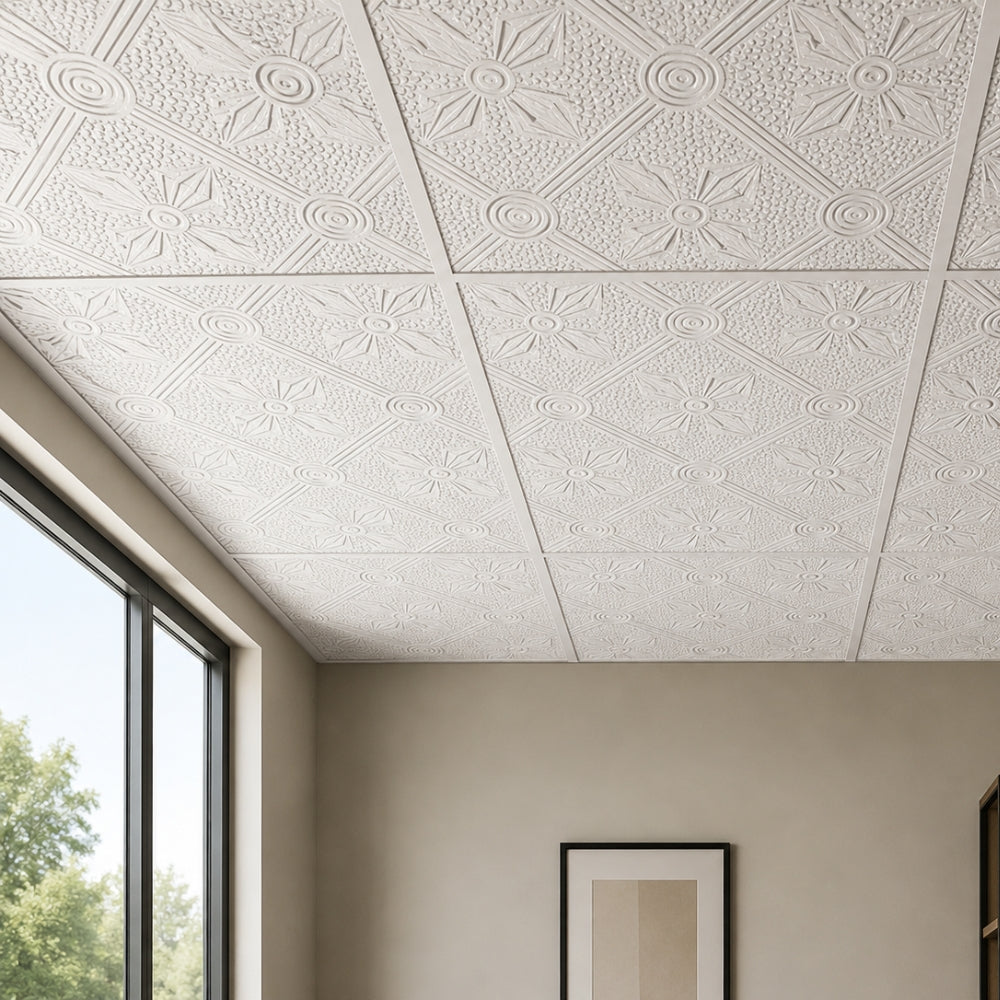 CIELO RASO DE YESO 610mm x 610mm DE 7mm BALTIC TOPLINE (2X2X7mm)