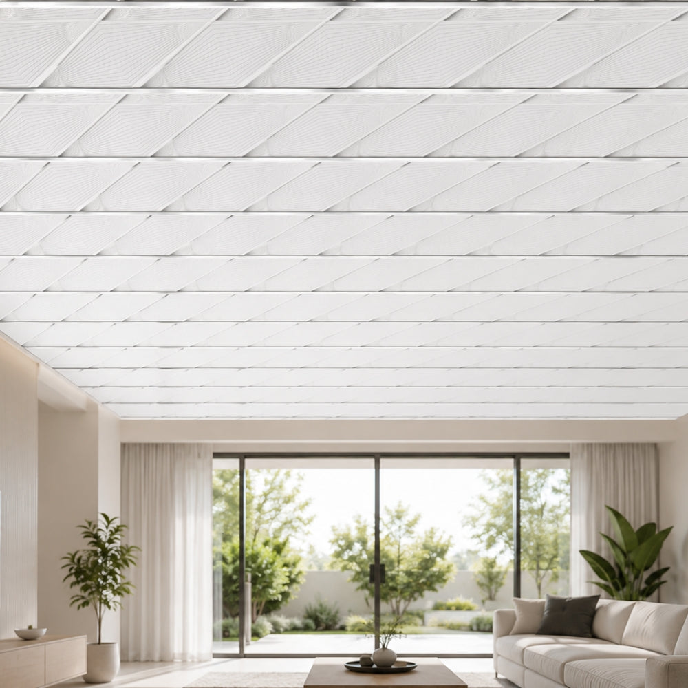 CIELO RASO DE PVC ROMBO PLATA CON DIVISION 7mm X 20cm X 5.9m (1.18m2) SKYLINE