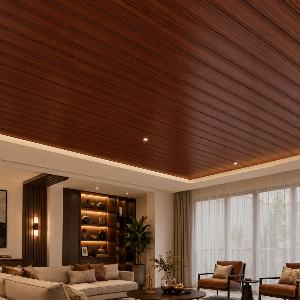 TABLILLA PLAST  LAMINADO NOGAL 8MM X 25CM X 5.9M P/INTERIORES GOLD  ONDULADA CON 2 DIV#2006880700/2129802400