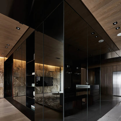 PANEL BAMBOO CHARCOAL WOOD VENEER  - SILVER MIRROR 1.22 X 2.44 M X 8 MM