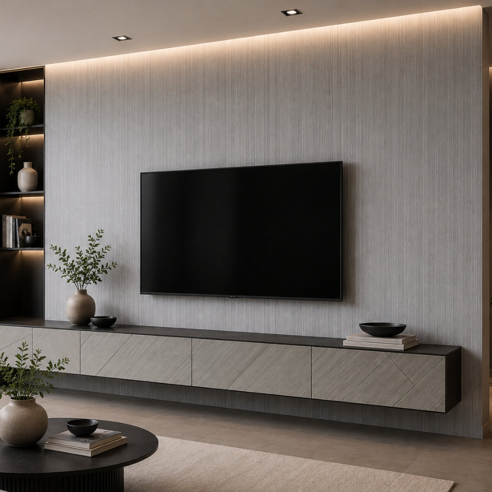 PANEL BAMBOO CHARCOAL WOOD VENEER - GRIS 1.22 X 2.44 M X 8 MM