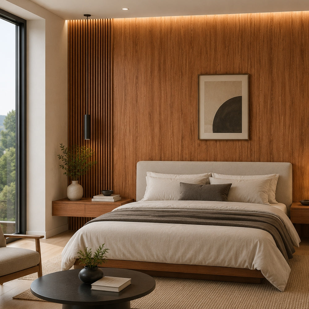 PANEL BAMBOO CHARCOAL WOOD VENEER  - CEREZO 1.22 X 2.44 M X 8 MM