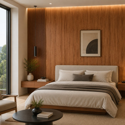 PANEL BAMBOO CHARCOAL WOOD VENEER  - CEREZO 1.22 X 2.44 M X 8 MM