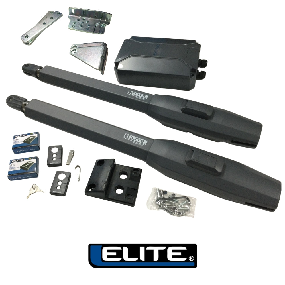 KIT DE BRAZOS PARA PUERTAS ABATIBLES 250KG O 2.5MTS DE CAPACIDAD ELITE