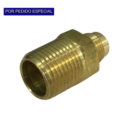 CONECTOR FLARED MACHO DE 3/8 PULGADAS X 1/2 PULGADAS PARA GAS