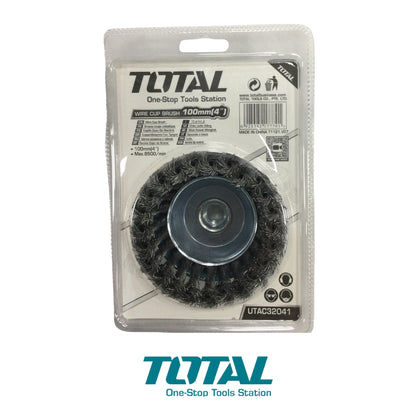 CEPILLO TRENZADO COPA DE 4 PULGADAS ROSCA 5/8 PULGADAS-11 UNC ALAMBRE 0.5mm TOTAL UTAC32041