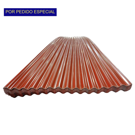 LAMINA DE ZINC CANAL CORRIENTE 42 PULGADAS X 26 PIES ROJA CALIBRE 26