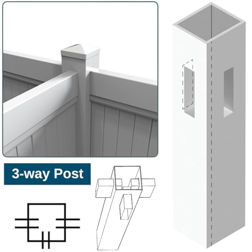 POSTE "TEE" PARA CERA DE UPVC ST004