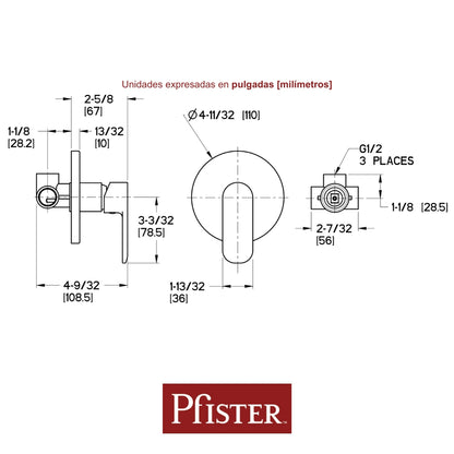 LLAVE DE BAÑO MM S/REG MAIA 014-PFLC