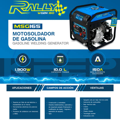 MOTOSOLDADOR DE GASOLINA ELITE 150 AMP, 1300W, 120V, ENC MANUAL