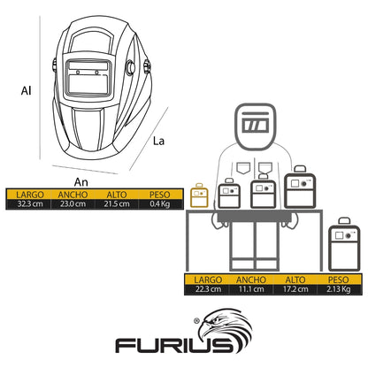 COMBO SOLDADOR FURIUS FORCE 182 + CARETA FURIUS FENIX 230