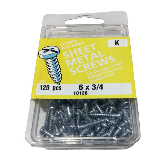 TORNILLO PARA LAMINA COMBO PAN HEAD ZINCADO #6 x 3/4 PULGADAS