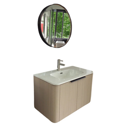 MUEBLE DE BAÑO DE PVC CON LAVAMANO Y GRIFERIA ESSENCE 80X46.5X50 CM INCLUYE ESPEJO 60X60 CM CAP117-80 GLG