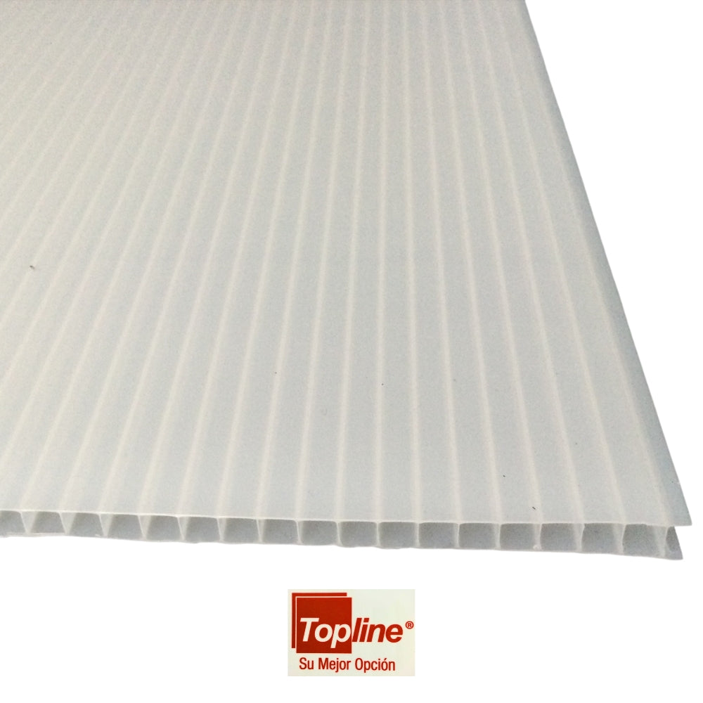 LAMINA DE POLICARBONATO ALVEOLAR 4 PIES X 10 PIES X 6MM BLANCO OPAL