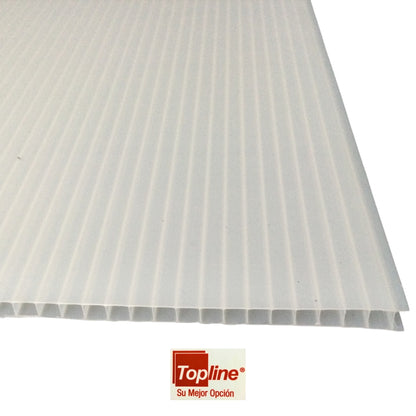 LAMINA DE POLICARBONATO ALVEOLAR 4 PIES X 10 PIES X 6MM BLANCO OPAL