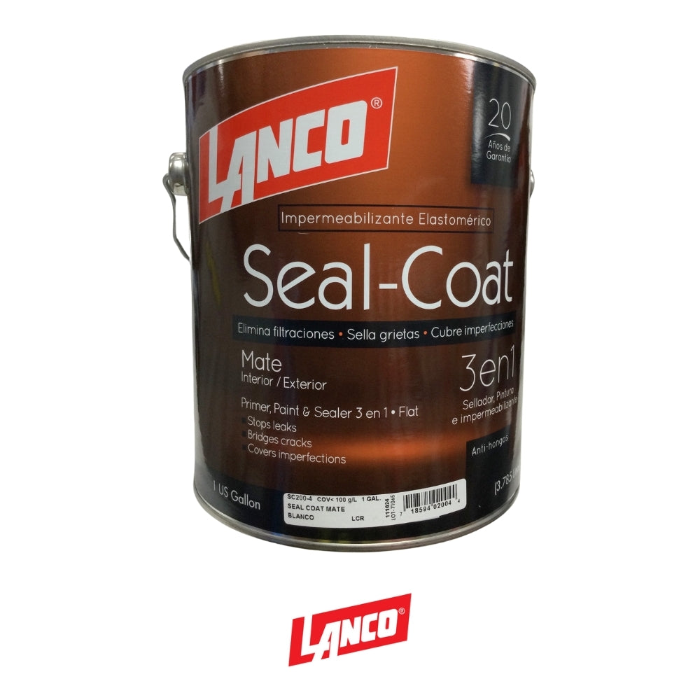 PINTURA IMPERMEABILIZANTE PARED EXTERIOR SEAL COAT BLANCO GL SC200-4 LANCO
