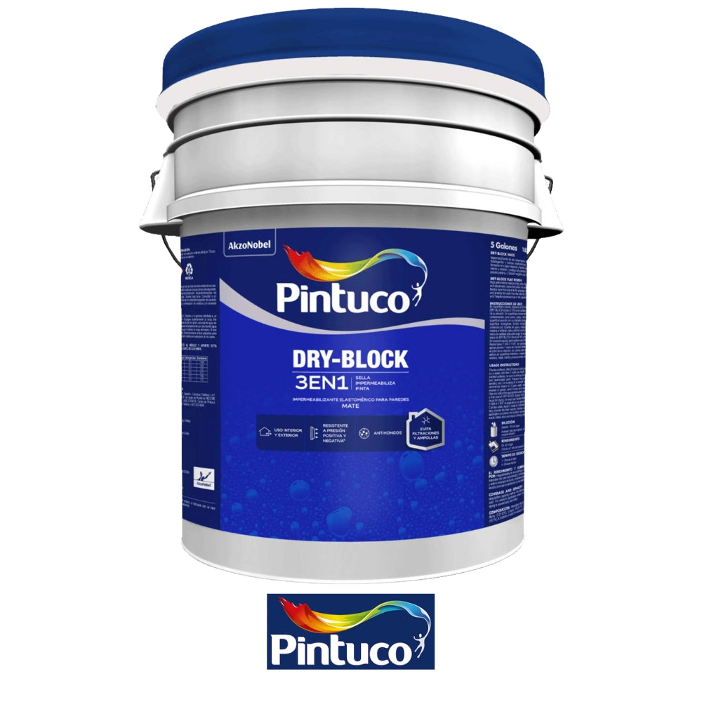 IMPERMIABILIZANTE PARA PARED DRY-BLOCK BLANCO MATE 7325  5 GL (18.925L)