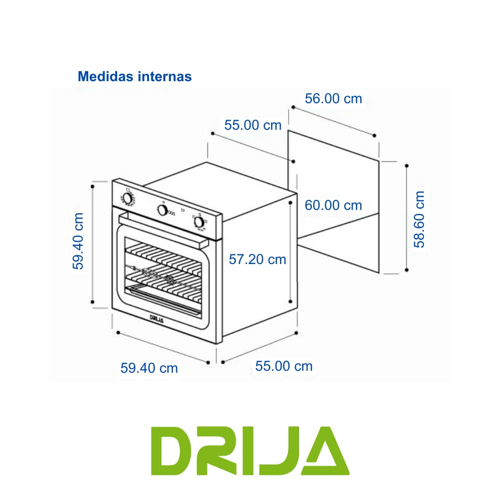 HORNO A GAS EUROPA 60 72 LTS  ACERO 304