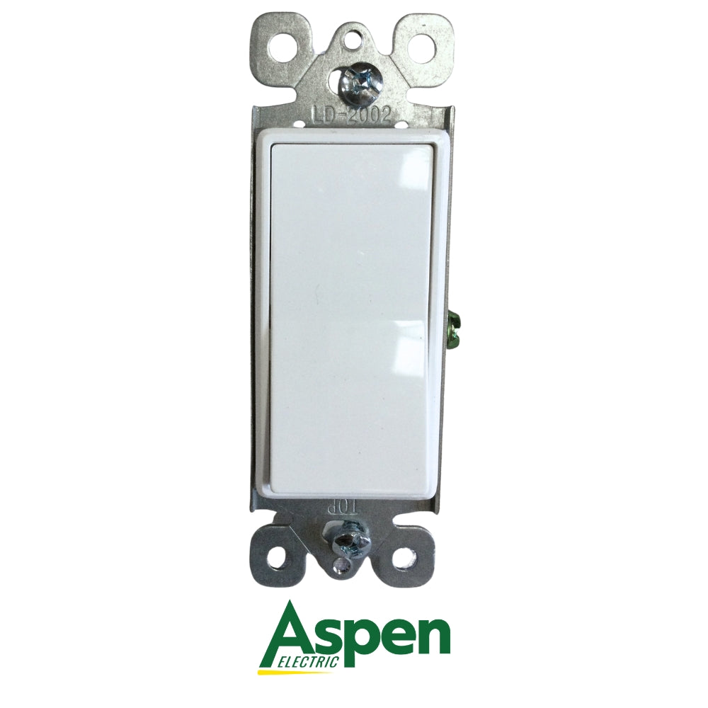 INTERRUPTOR 3-WAY BLANCO DECORA 15A 120/277V UL ASPEN AESD2002