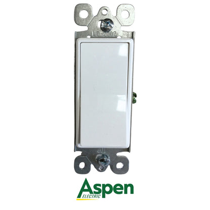 INTERRUPTOR 3-WAY BLANCO DECORA 15A 120/277V UL ASPEN AESD2002