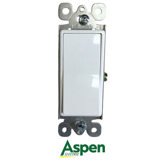 INTERRUPTOR 3-WAY BLANCO DECORA 15A 120/277V UL ASPEN AESD2002