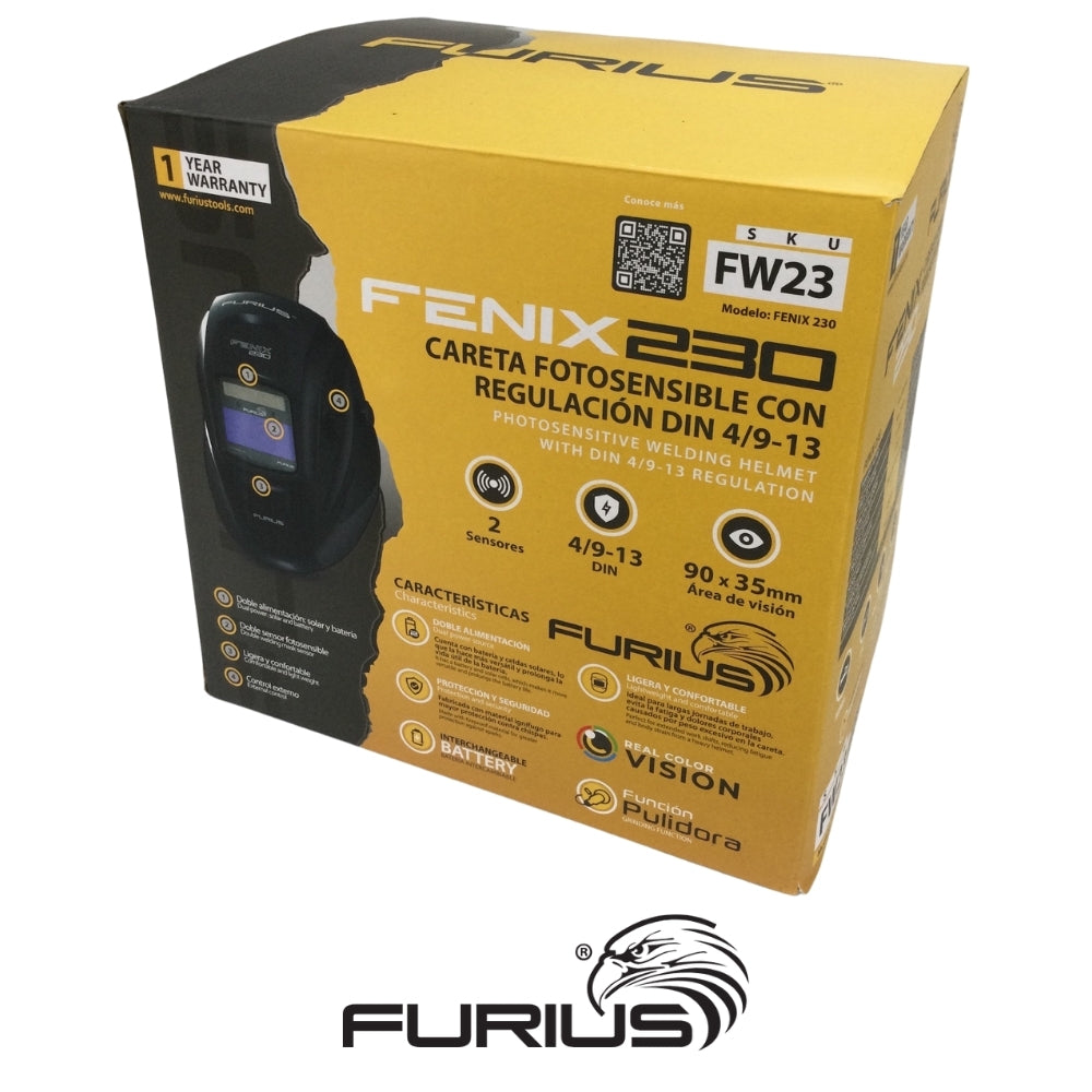 MASCARA DE SOLDAR FOTOSENSIBLE FURIUS FENIX 230