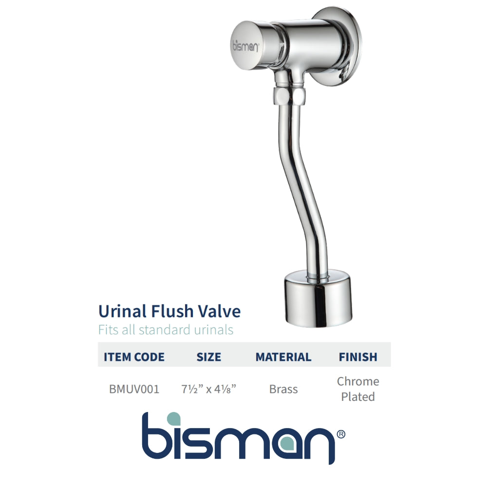 FLUXOMETRO PARA URINAL BMUV001 7-1/2 X 4-1/8 IN BRASS CHROME PLATED