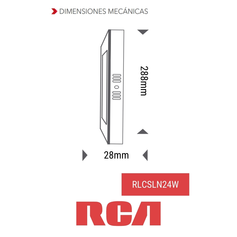 PANEL LED SOBREPUESTO CUADRADO 24W CCT 85-277V RCA (RLCSLN24W)