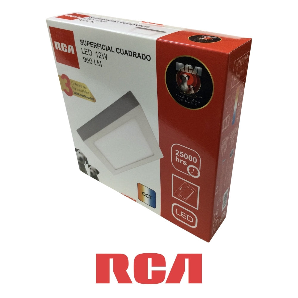 PANEL LED CUADRADO SOBREPONER 12W 960LM 3000K/4000K/6500K 85-277V 173*173*34MM RCA (RLCSLN12W)