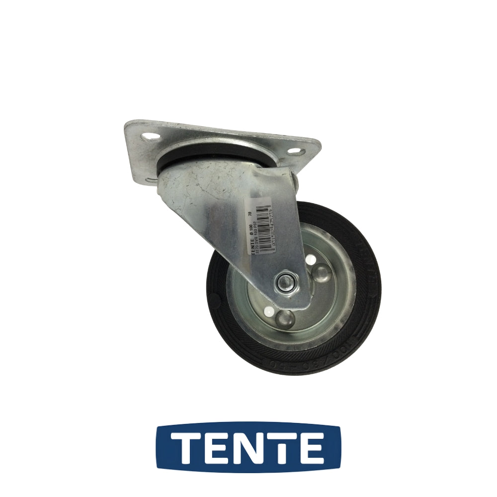 RODAJA DE  CAUCHO GIRATORIA 4 PULGADAS X 1 1/4 PULGADAS 80 KILOGRAMOS TENTE-ROLLEN