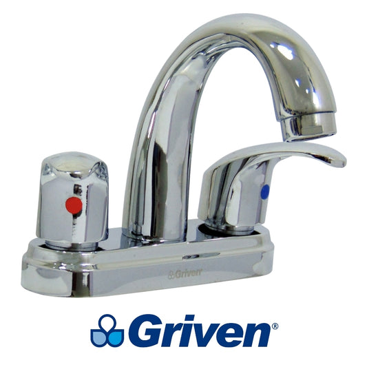 LLAVE DOBLE DE LAVAMANOS CUELLO CURVO CROMADO GRIVEN GV-CF-1
