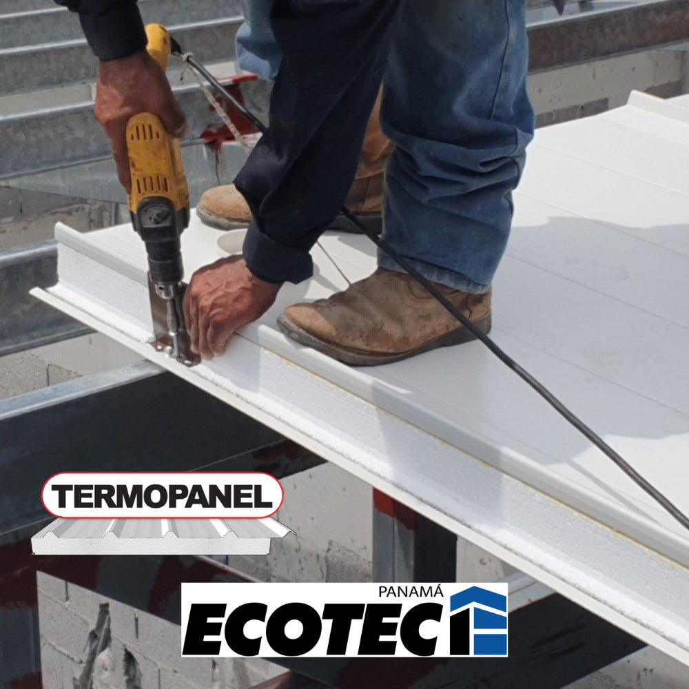 TERMOPANEL (TECHO) 75MM COLOR BLANCO/BLANCO D=15 KG/M3