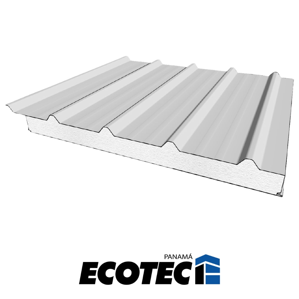 TERMOPANEL (TECHO) 75MM COLOR BLANCO/BLANCO D=15 KG/M3