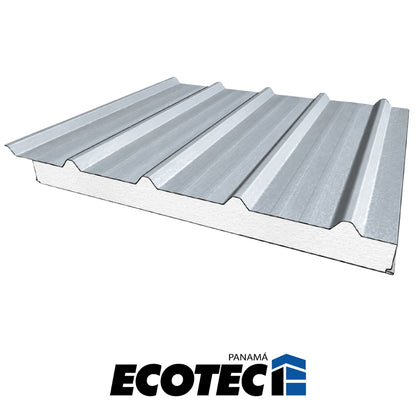 TERMOPANEL (TECHO) 75MM X 1MTS ANCHO COLOR MAGALUM/BLANCO D=15 KG/M3 #24