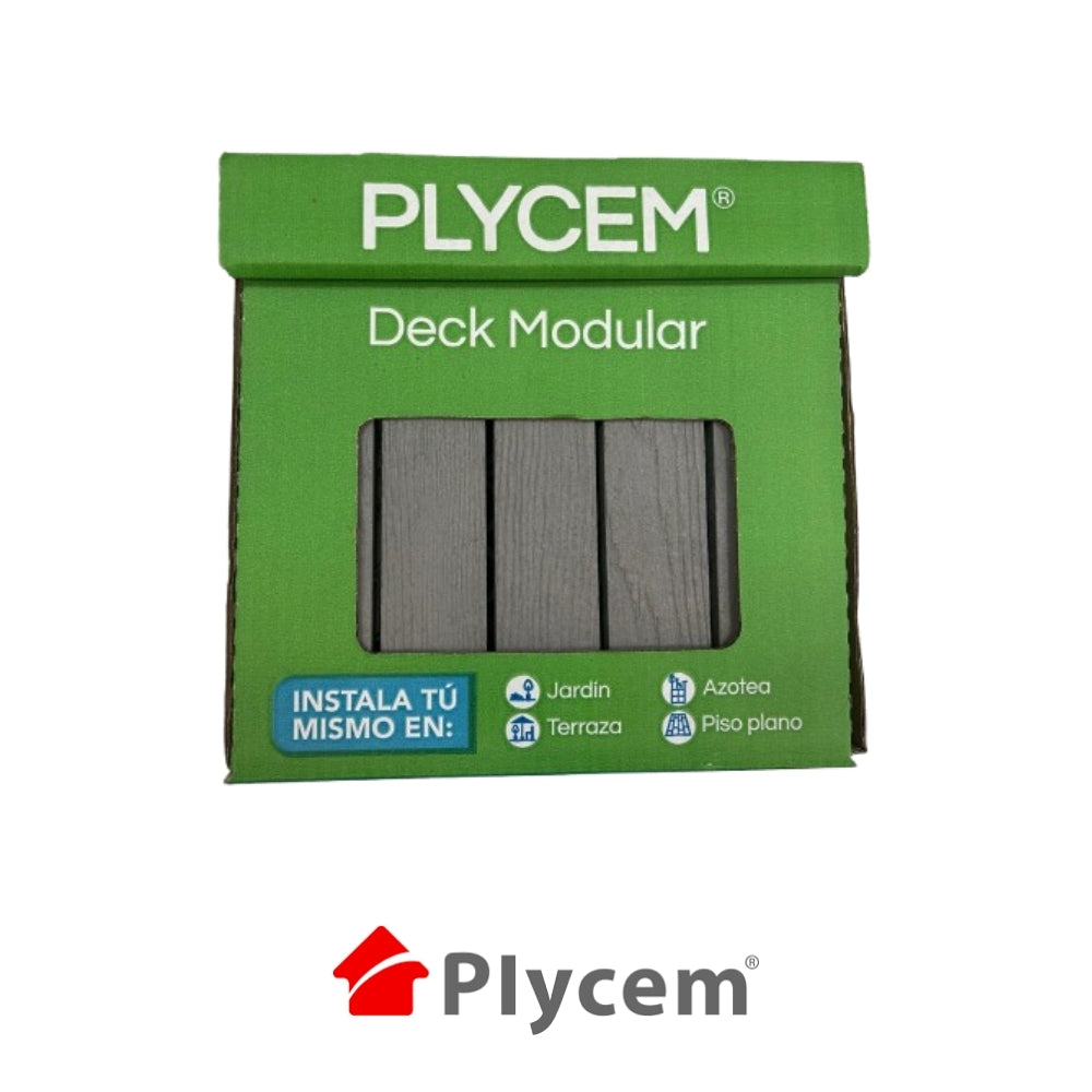 DECK MODULAR PLYCEM GRIS  GRAFITO 30CM X 30CM X 14MM PQT 6 UNI. (0.54M2) 1330393