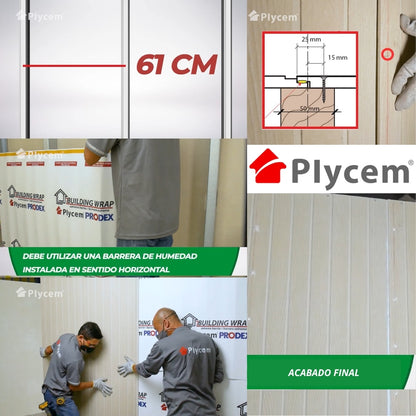 PLYCEM RANURADO TABLILLA LISA 4 PIES X 8 PIES 11MM 960080