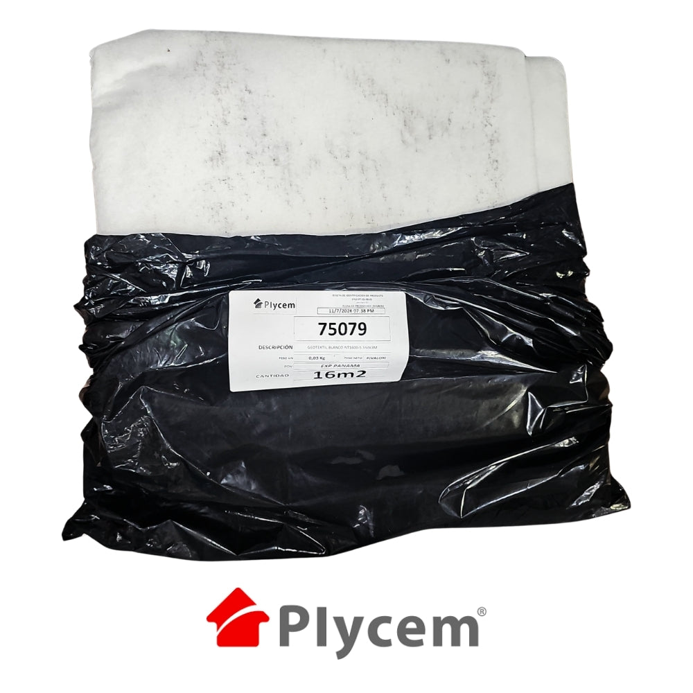 PLYCEM ROLLO GEOTEXTIL NO TEJIDO 4 MTS X 4 MTS (16M2)