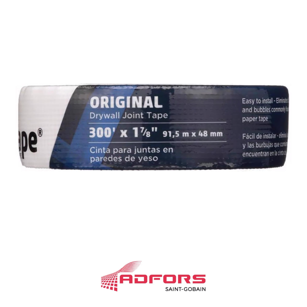 CINTA AUTO ADHESIVA DE FIBERGLASS 1-7/8 IN X 300' BLANCO PARA GYPSUM FIBA TAPE