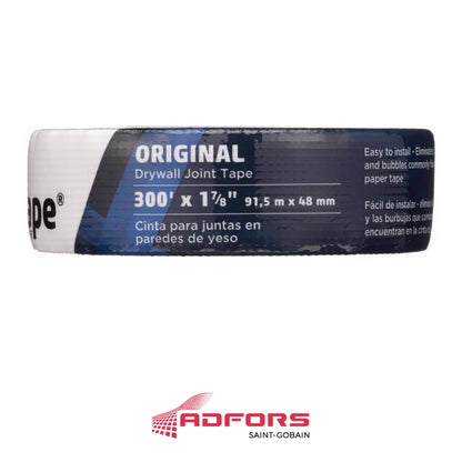 CINTA AUTO ADHESIVA DE FIBERGLASS 1-7/8 IN X 300' BLANCO PARA GYPSUM FIBA TAPE