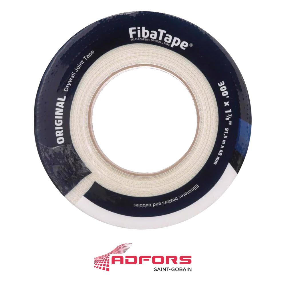CINTA AUTO ADHESIVA DE FIBERGLASS 1-7/8 IN X 300' BLANCO PARA GYPSUM FIBA TAPE
