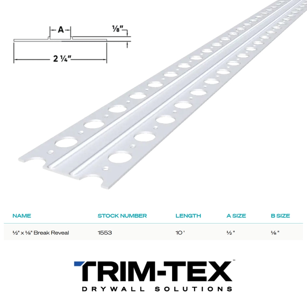 PERFIL ENTRECALLE 1/2 (1.27CM)  EIFS/FACHADA DE 10 PIES 1553