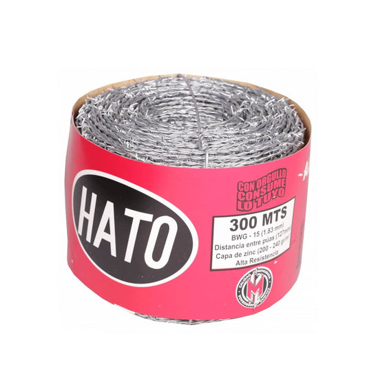 ALAMBRE DE PUAS 300m CALIBRE 15 HATO ESPECIAL (ROJO)