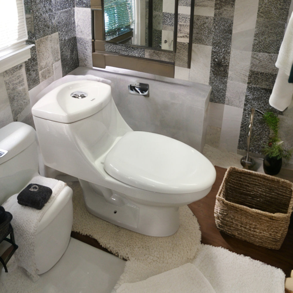 INODORO UNA PIEZA ELONGADO COLOR BLANCO BALTIC OCEANUS SR-1001