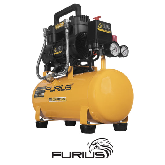 COMPRESOR DE AIRE FURIUS SILENCIOSO LIBRE DE ACEITE 12L- 6.6 CFM - 1.5HP - 120PSI