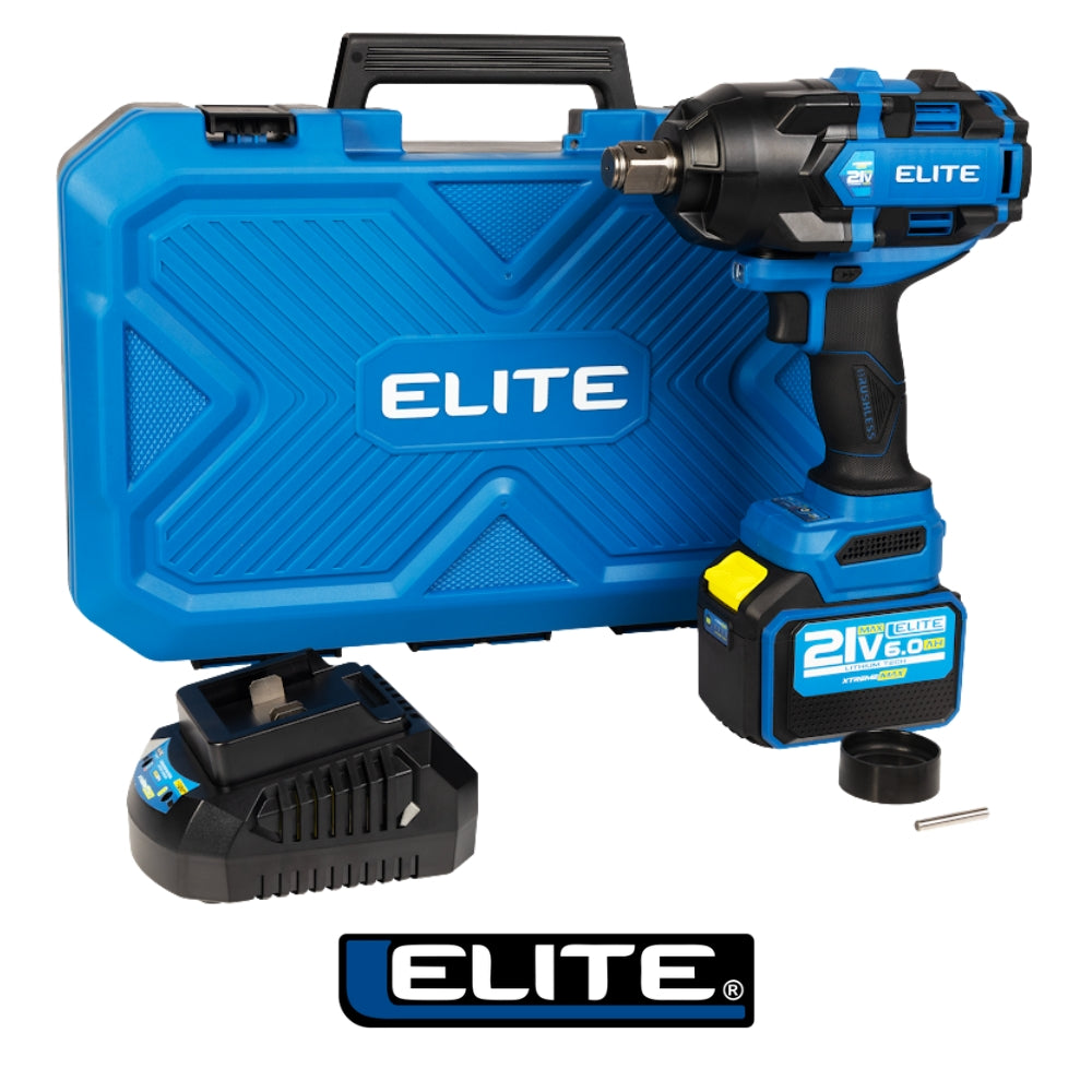 KIT LLAVE DE IMPACTO INALÁMBRICA 21V SIN ESCOBILLAS CUADRANTE 3/4 IN 1500W 1800Nm 2200BPM INCLUYE 1 BATERÍA 6AH, CARGADOR