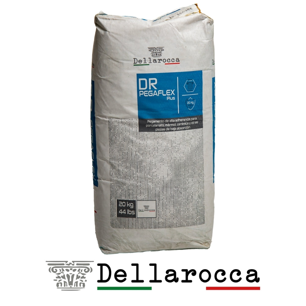 PEGAMENTO PARA PISOS DE MARMOL Y PORCELANATO PEGAFLEX PLUS DELLAROCCA 20 kg
