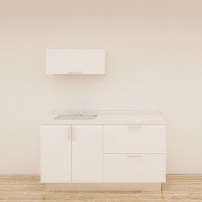 MUEBLE DE COCINA CON FREGADOR Y GABINETE AEREOS COLOR BLANCO YKL-CG-05/TH2242 IZQUIERDO 1.60M