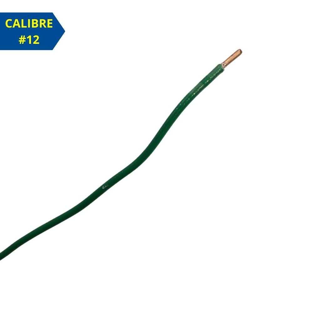 ALAMBRE SOLIDO THHN #12AWG VERDE