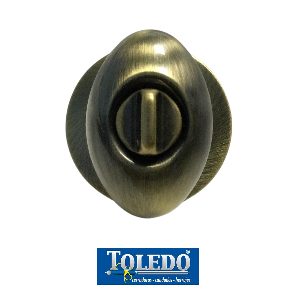 CERRADURA TOLEDO SANTIAGO BOTON SIN LLAVE BRONCE ANTIGUO